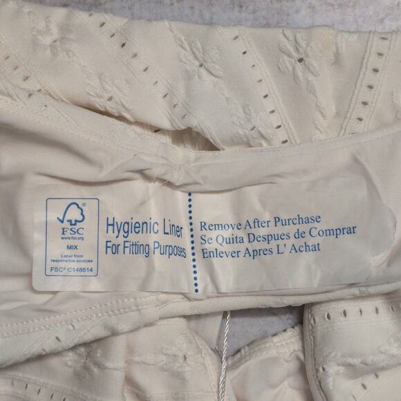 Andie 90s High Waisted Bikini Bottom Coconut (White / Cream) Textured S New - Picture 6 of 11